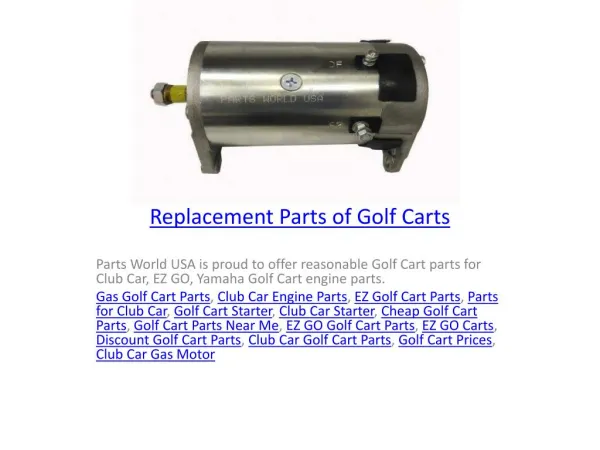Replacement Parts of Golf Carts