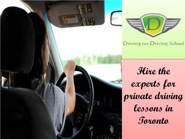 Hire the experts for private driving lessons in Toronto