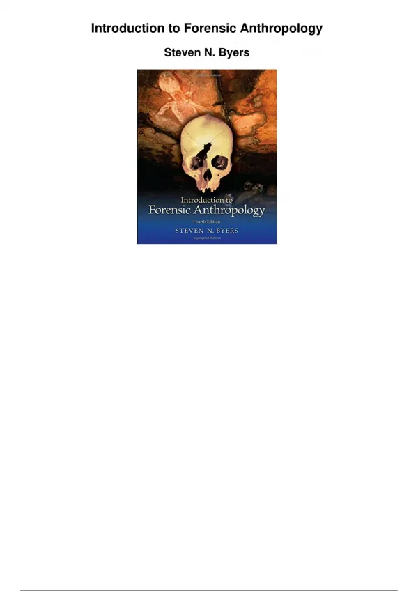 Introduction To Forensic Anthropology_PDF