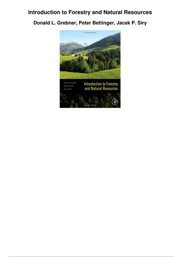 Introduction To Forestry And Natural Resources_PDF