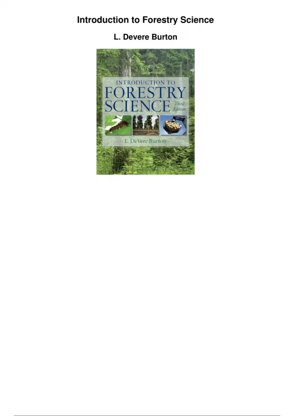 Introduction To Forestry Science_PDF