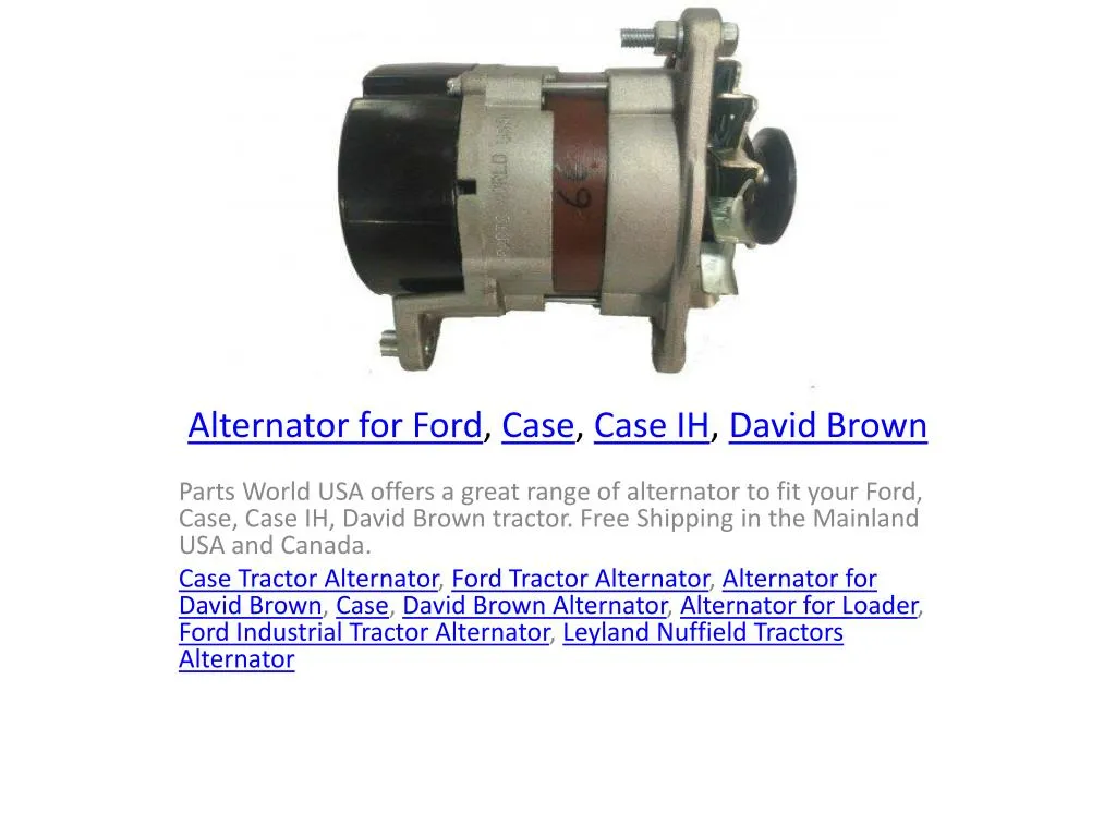alternator for ford case case ih david brown