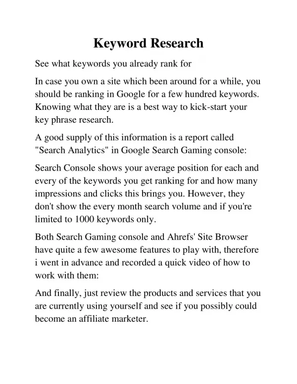 keyword research