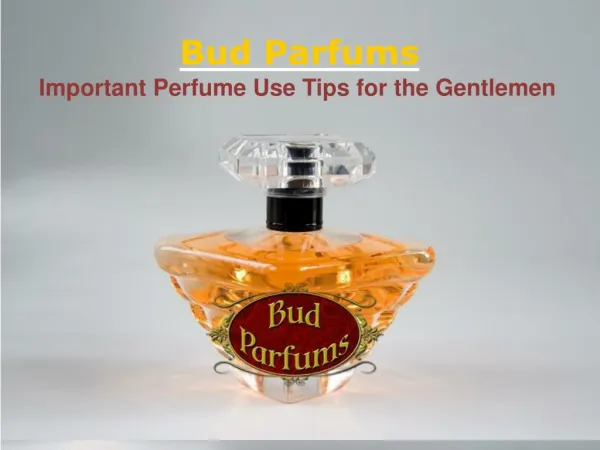 Learn Perfume Use Tips For the Gentlemen Here | Bud Parfums