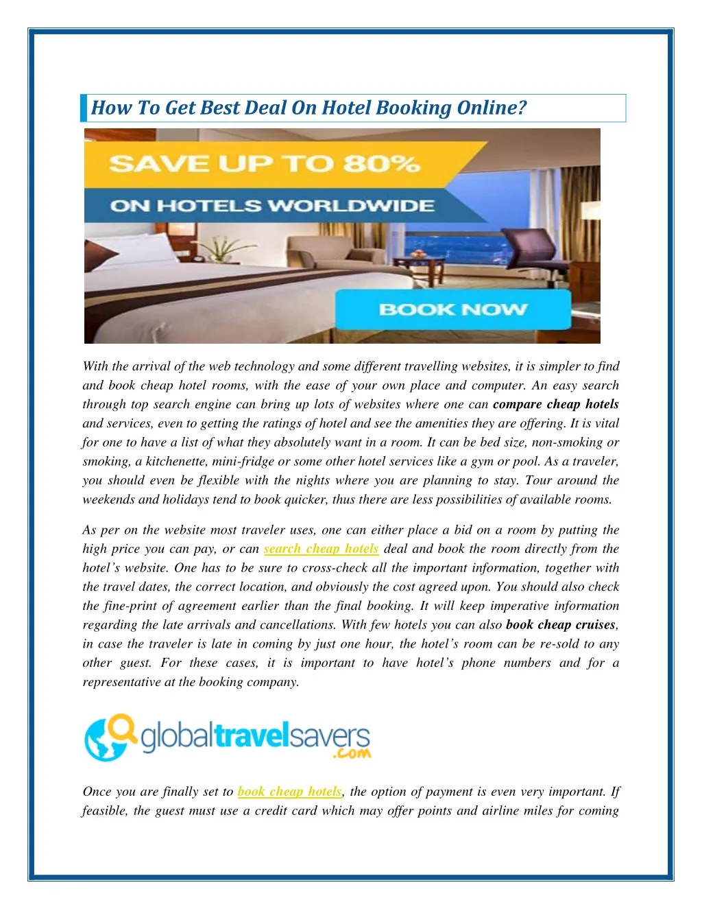 how to get best deal on hotel booking online