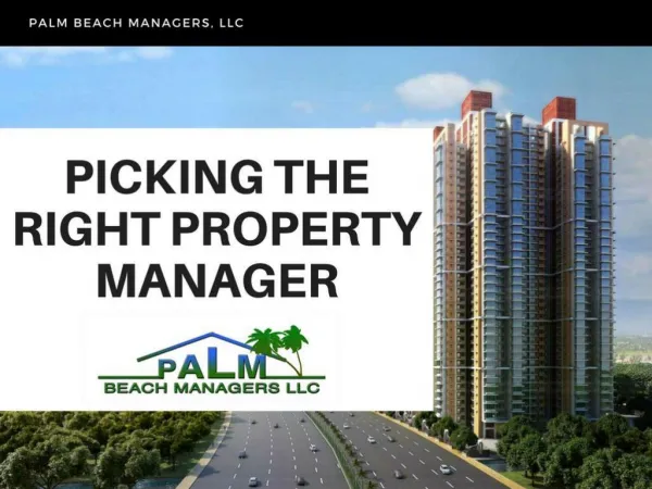 Picking the Right Property Manager