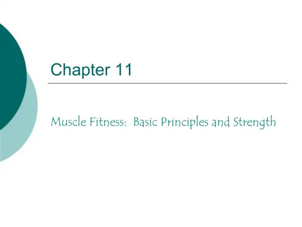 Muscle Fitness: Basic Principles and Strength