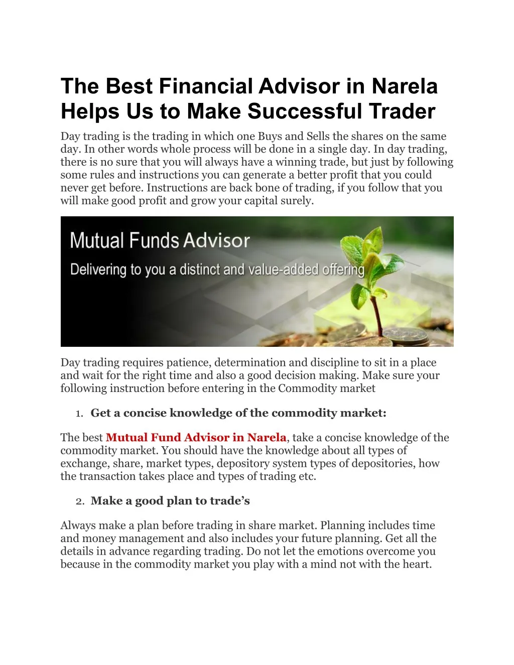 the best financial advisor in narela helps