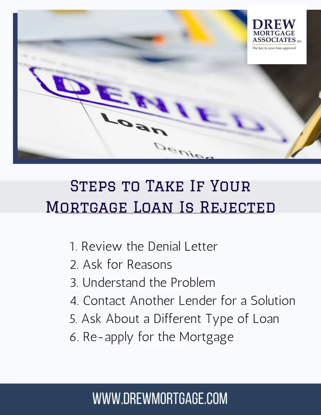 steps to take if your mortgage loan is rejected