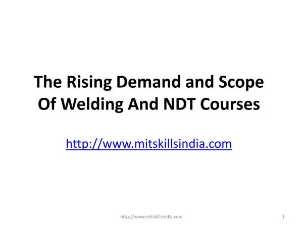 The Rising Demand and Scope Of Welding And NDT Courses