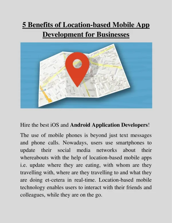 5 Benefits of Location-based Mobile App Development for Businesses