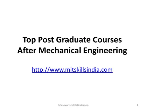 Top 5 Post Graduate Courses After Mechanical Engineering
