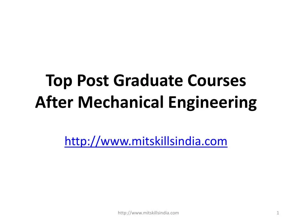 top post graduate courses after mechanical engineering