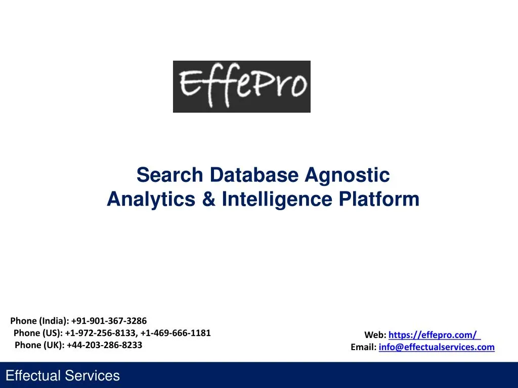 search database agnostic analytics intelligence platform