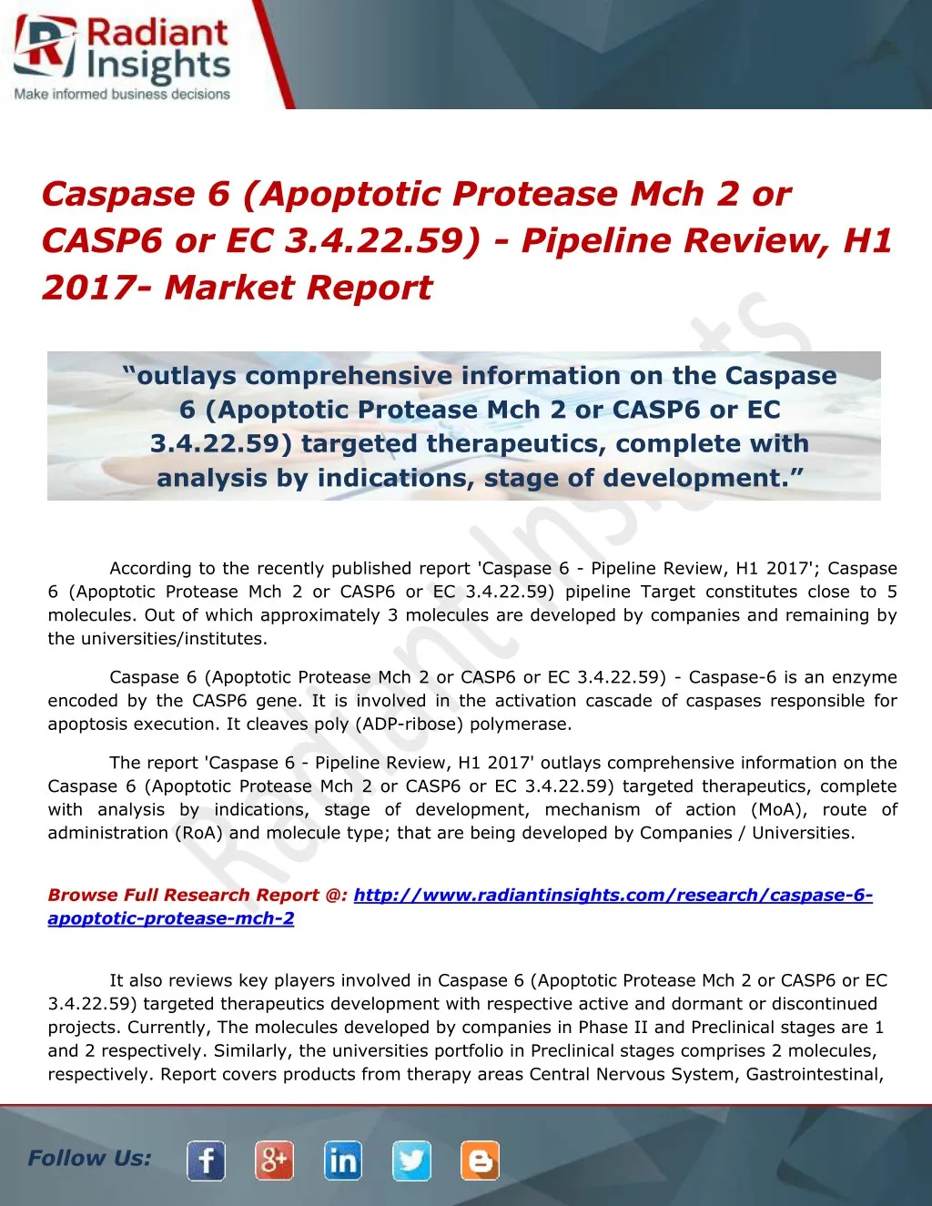 caspase 6 apoptotic protease mch 2 or casp6
