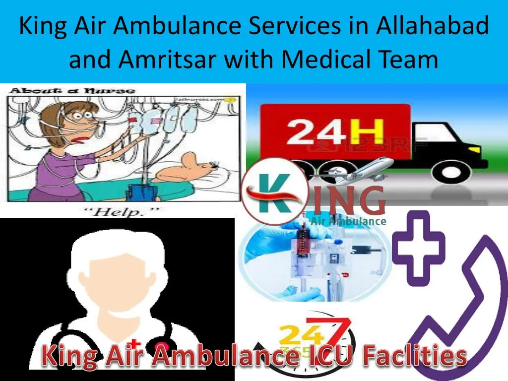 king air ambulance services in allahabad and amritsar with medical team