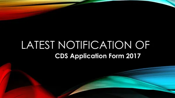 Latest Notification of CDS Admit Card 2017