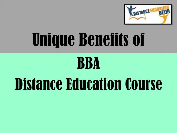 Benefits of BBA Distance Education