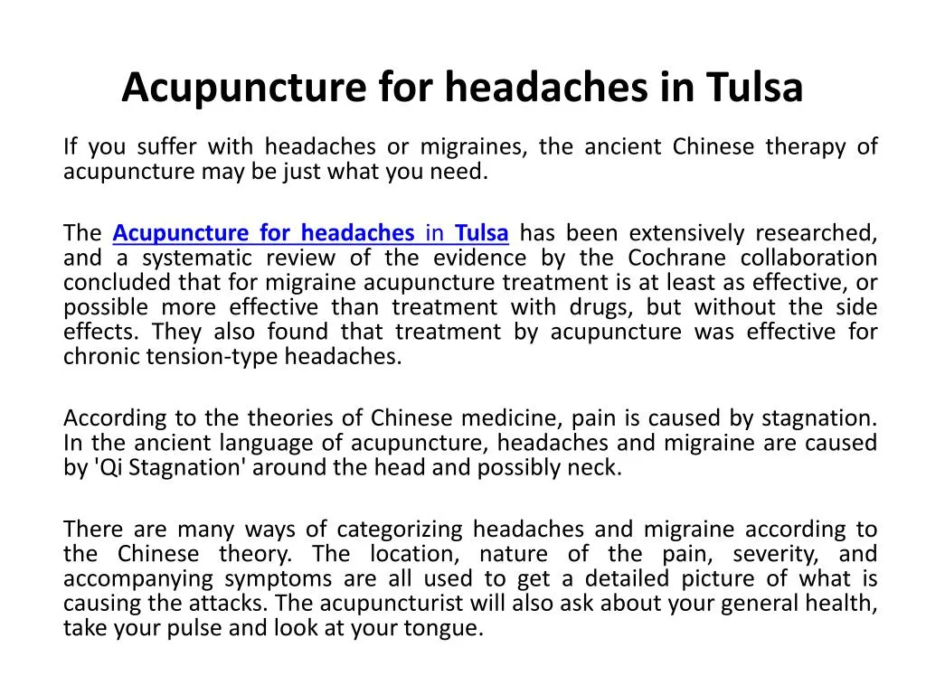 acupuncture for headaches in tulsa