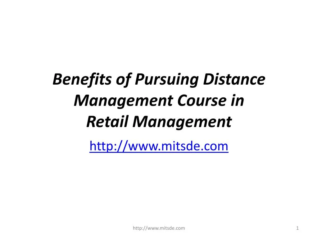 benefits of pursuing distance management course in retail management