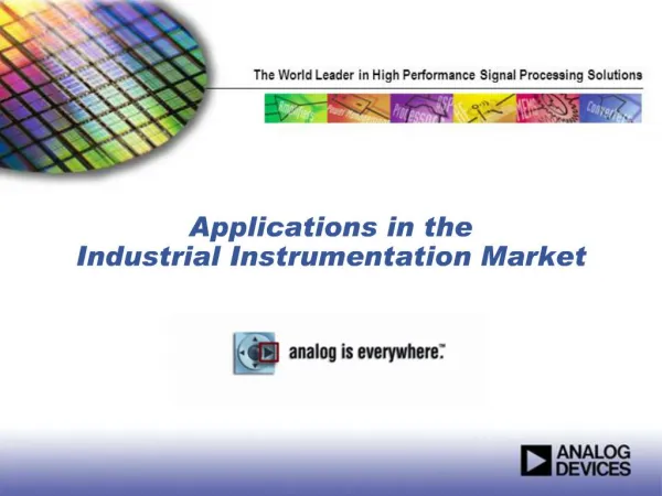 Applications in the Industrial Instrumentation Market