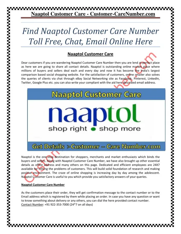 Naaptol Customer Care
