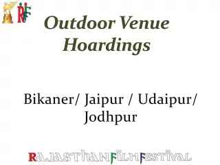 Rajasthan Film Festival Outdoor Venue Hoarding