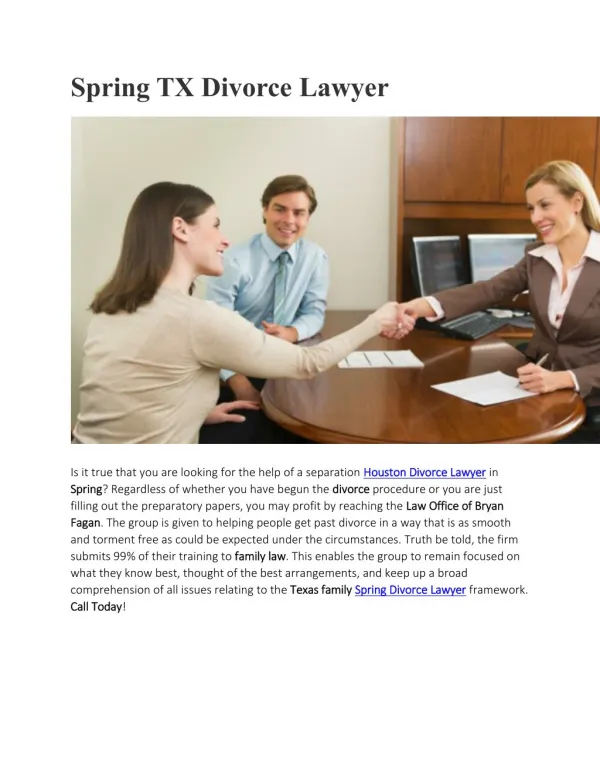 Spring TX Divorce Lawyer