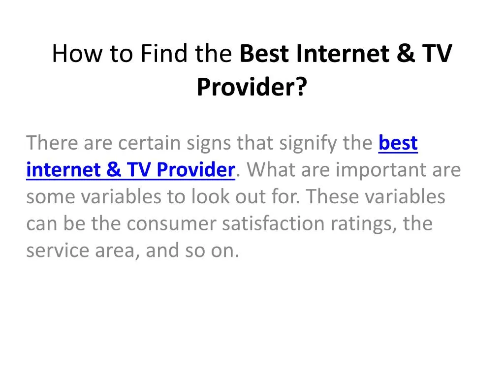 how to find the best internet tv provider