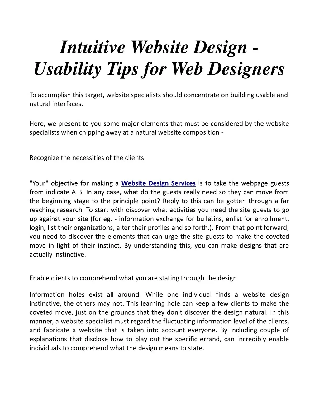 intuitive website design usability tips
