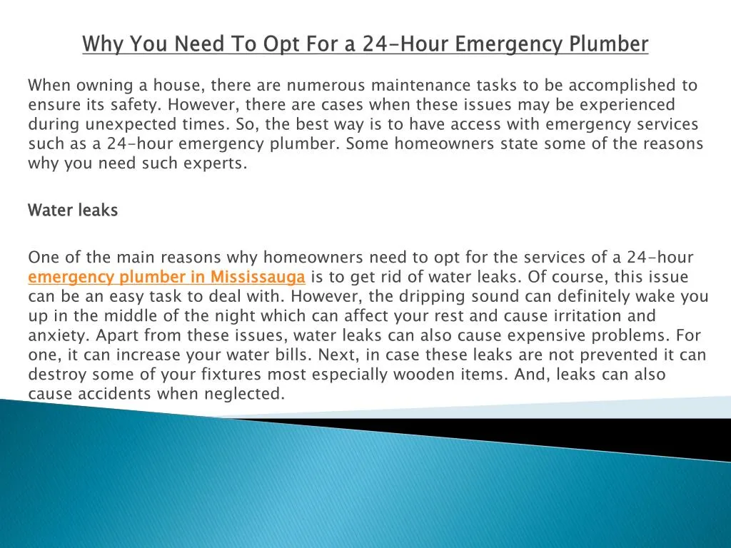 why you need to opt for a 24 hour emergency plumber