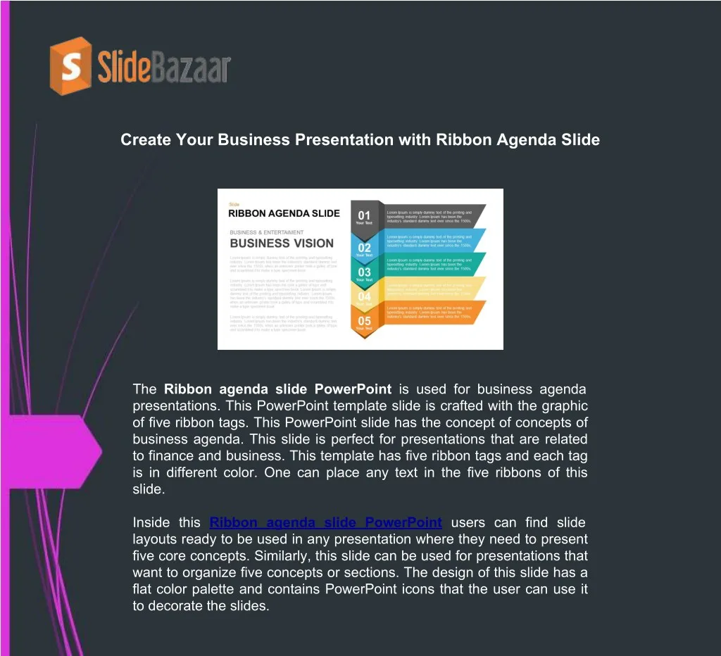 create your business presentation with ribbon