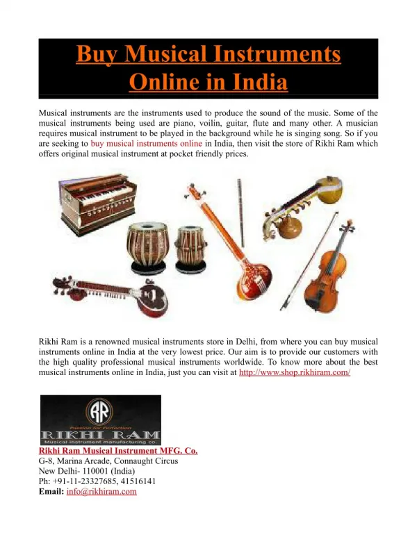 Buy Musical Instruments Online in India