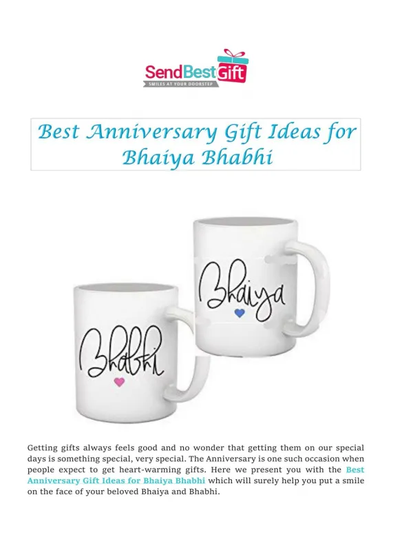 Best Anniversary Gift Ideas for Bhaiya Bhabhi