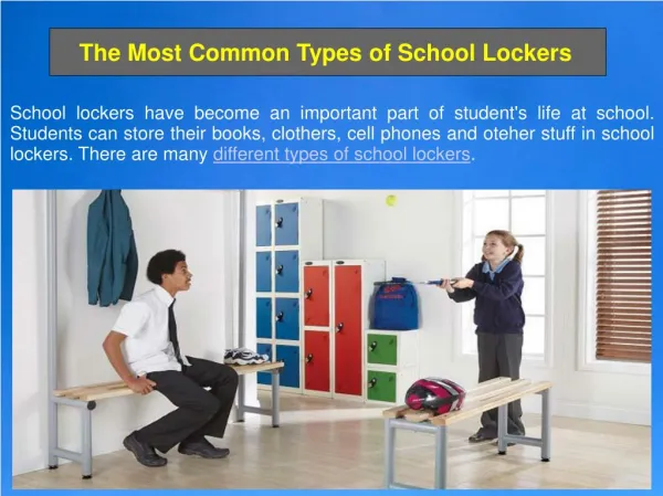 The Most Common Types of School Lockers