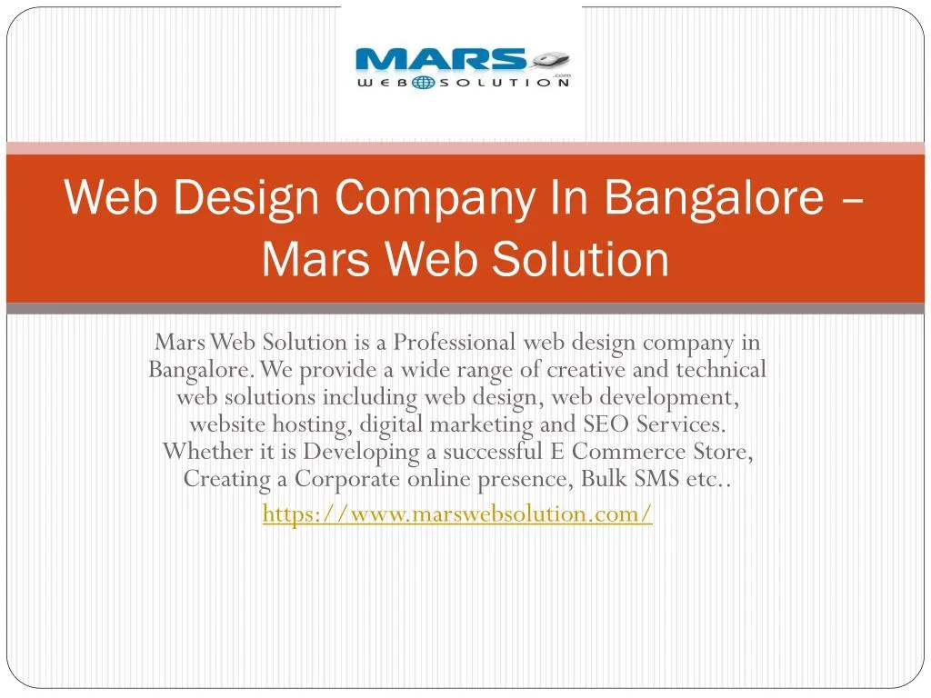 web design company in bangalore mars web solution