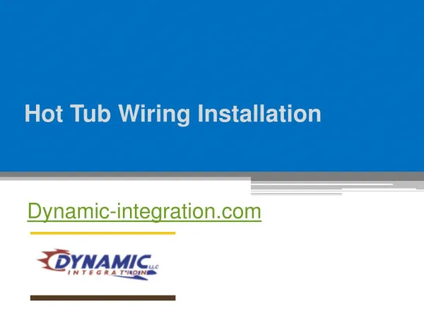 Hot Tub Wiring Installation - Dynamic-integration.com