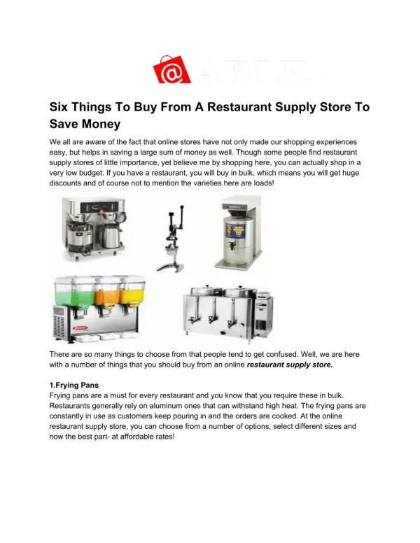 Six Things To Buy From A Restaurant Supply Store To Save Money