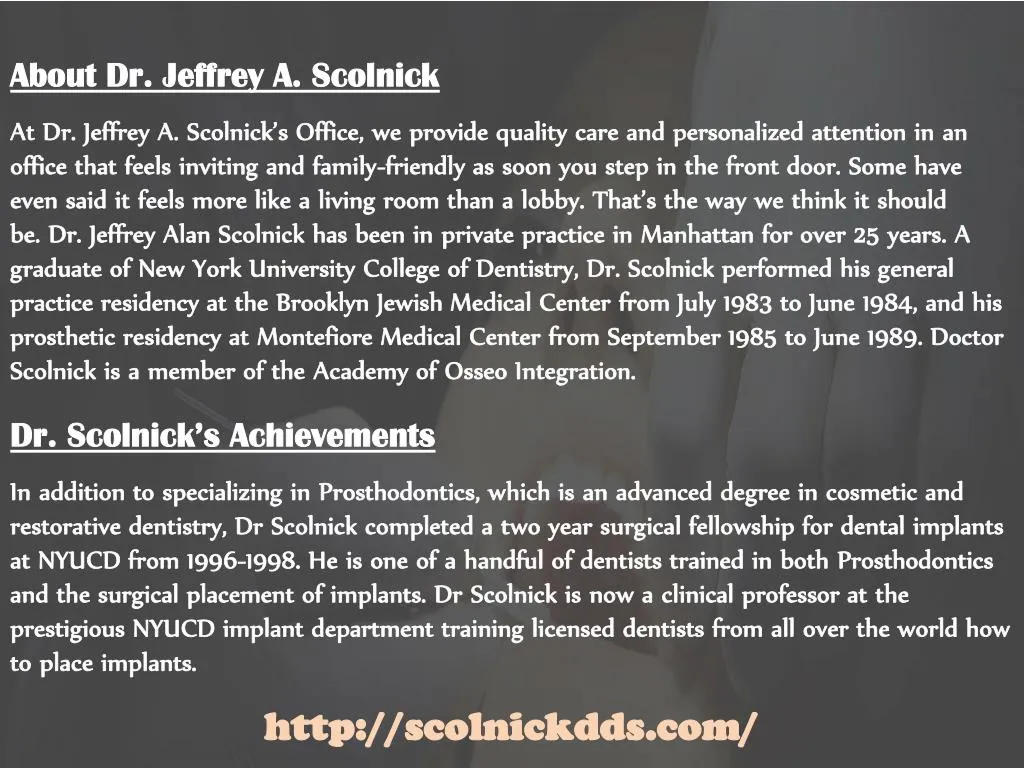 about dr jeffrey a scolnick