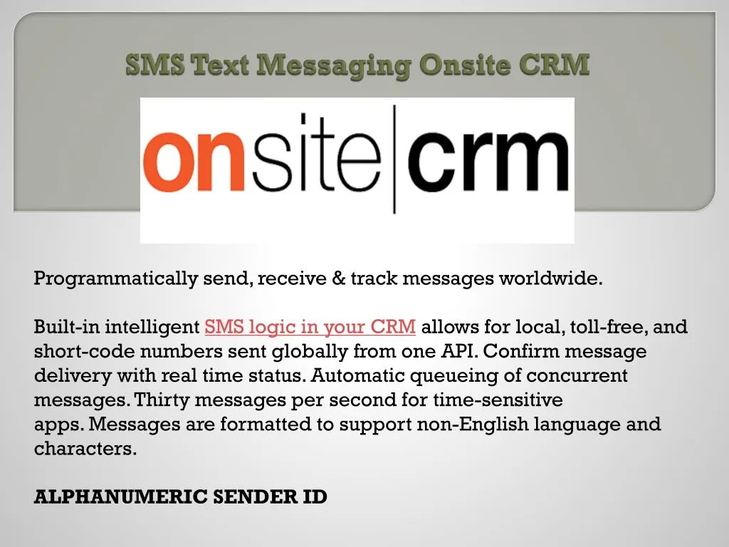 sms text messaging onsite crm