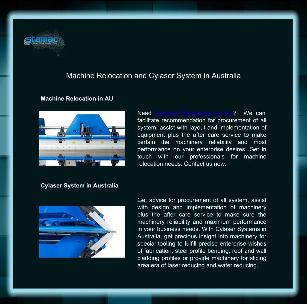 machine relocation and cylaser system in australia