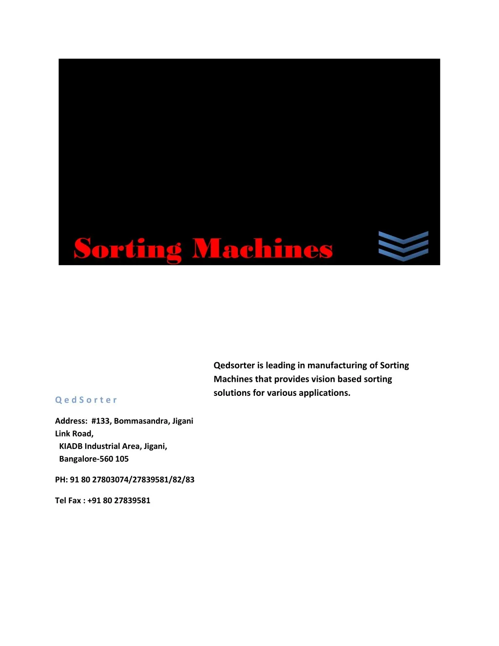 sorting machines