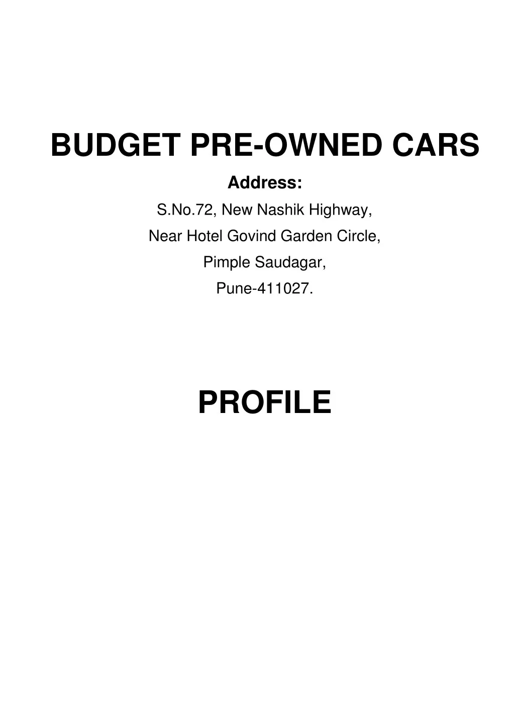 budget pre owned cars