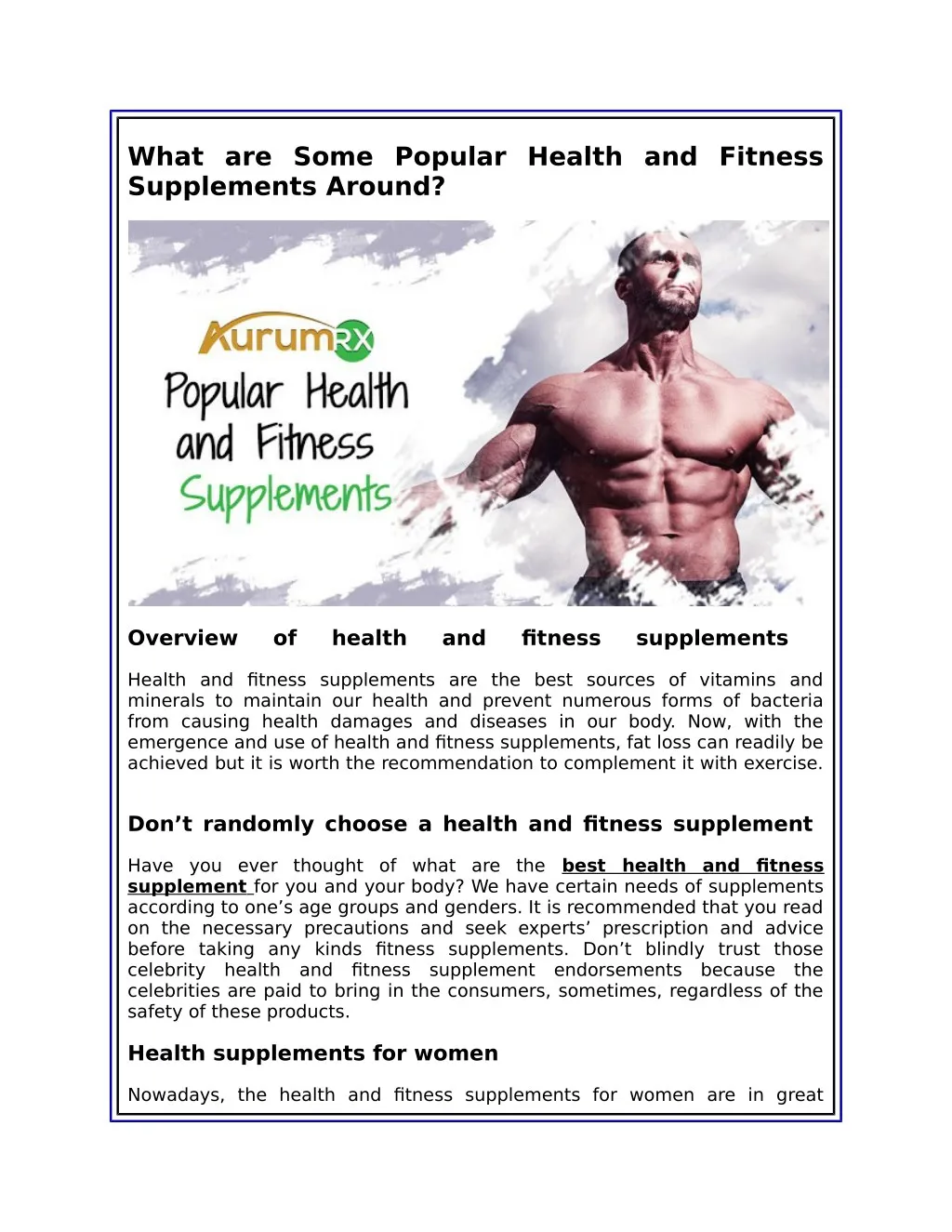 what are some popular health and fitness