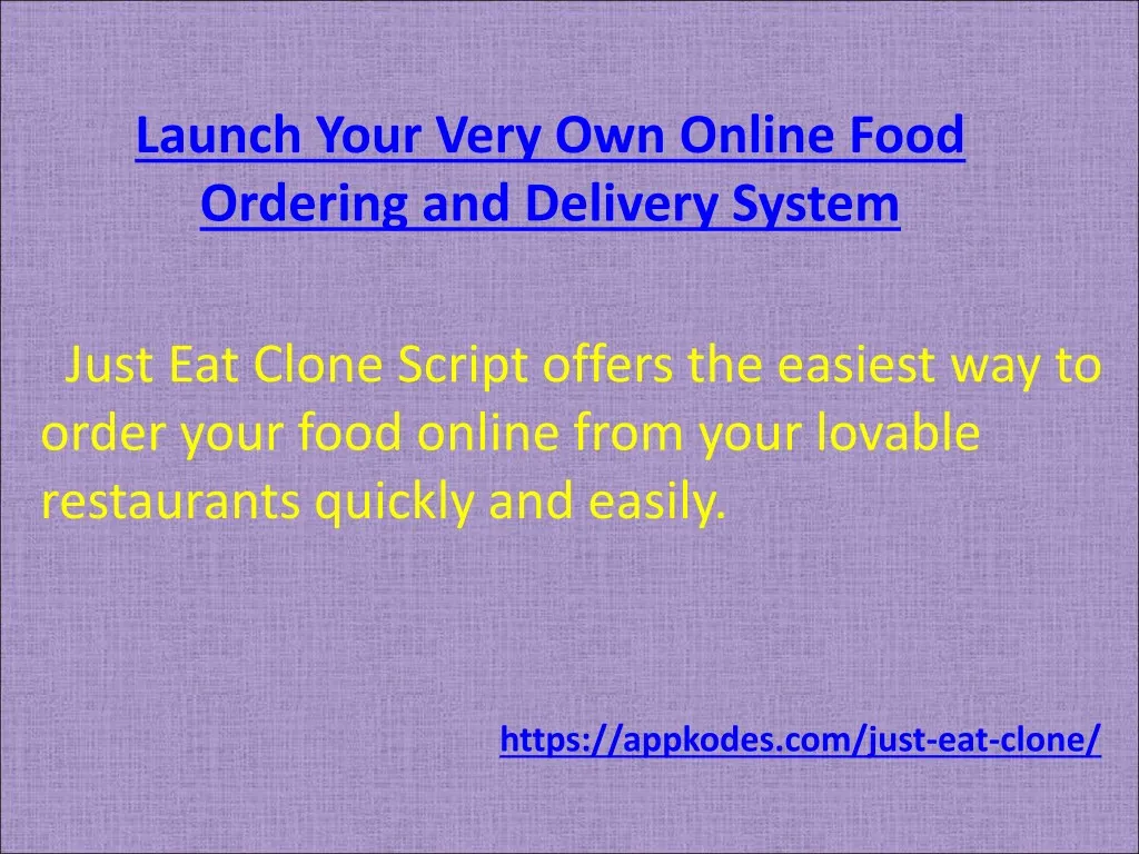 launch your very own online food ordering