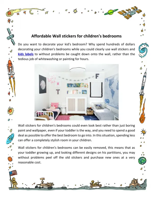 Affordable Wall stickers for children's bedrooms