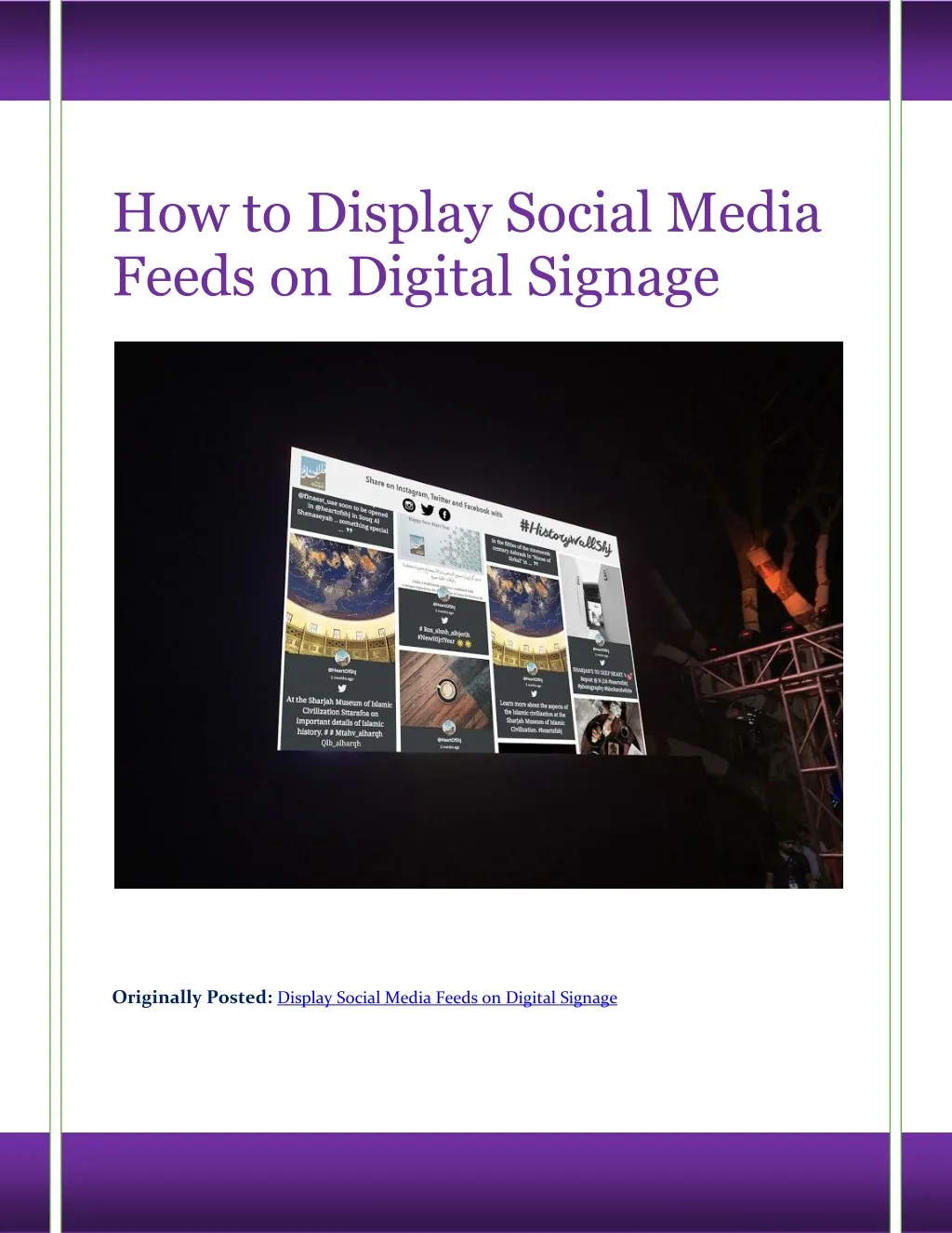 how to display social media feeds on digital