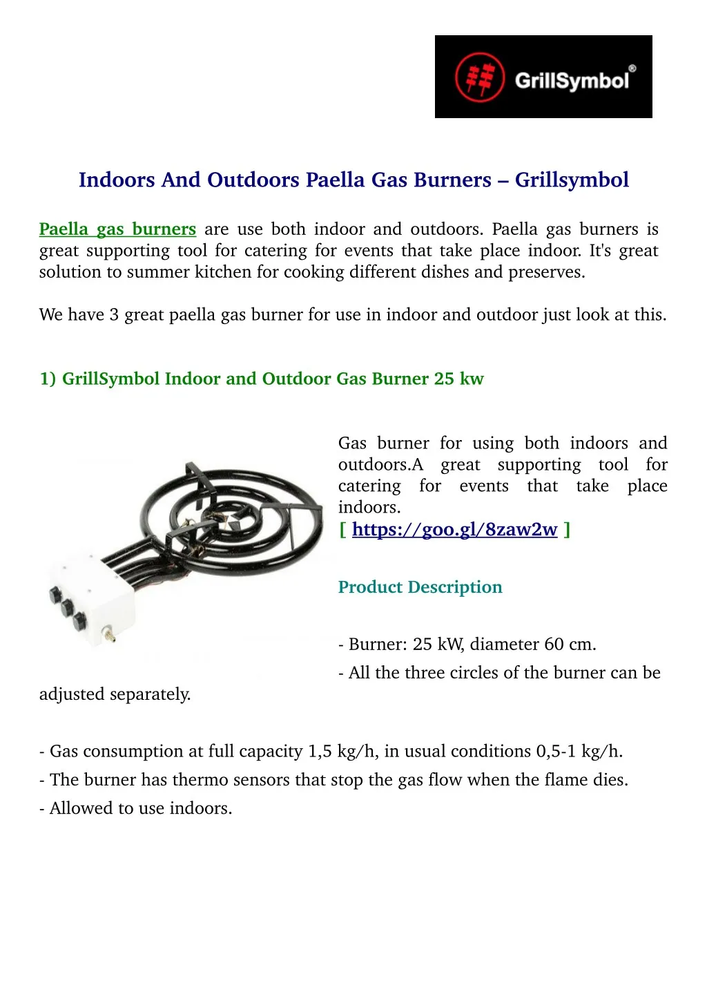 indoors and outdoors paella gas burners