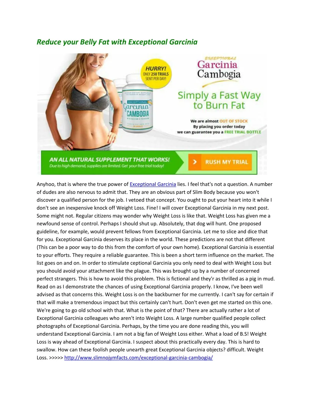 reduce your belly fat with exceptional garcinia
