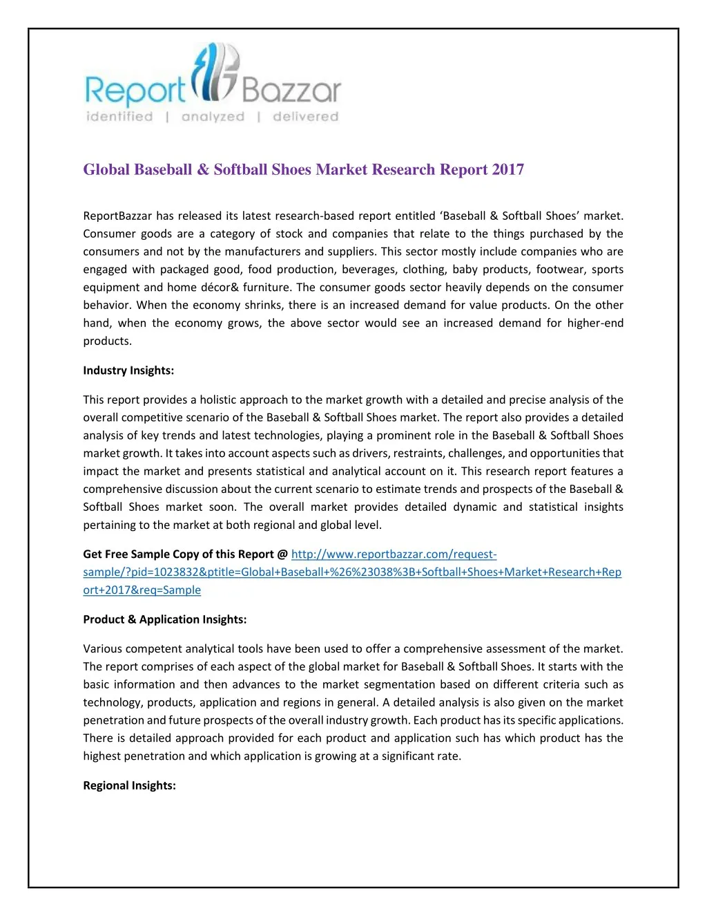 global baseball softball shoes market research